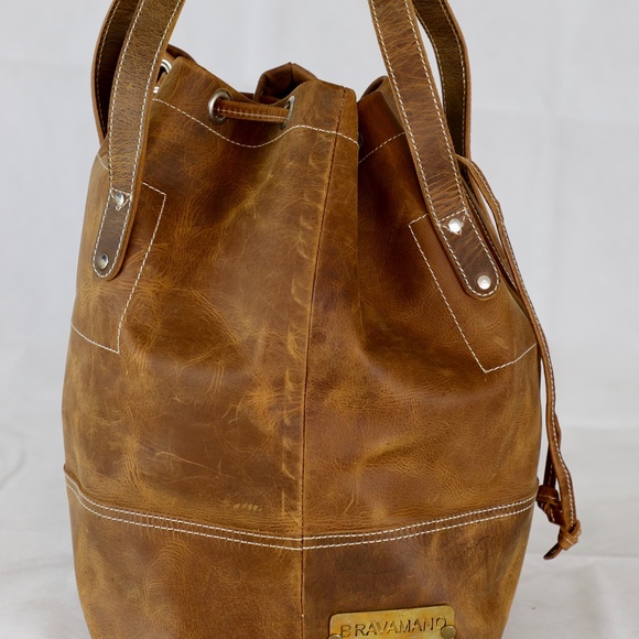 Leather Bucket Backpack main image 4